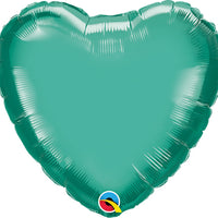 Qualatex 18 inch HEART - CHROME GREEN Foil Balloon 89650-Q-U