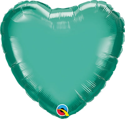 Qualatex 18 inch HEART - CHROME GREEN Foil Balloon 89650-Q-U