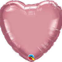 Qualatex 18 inch HEART - CHROME MAUVE Foil Balloon 89628-Q-U