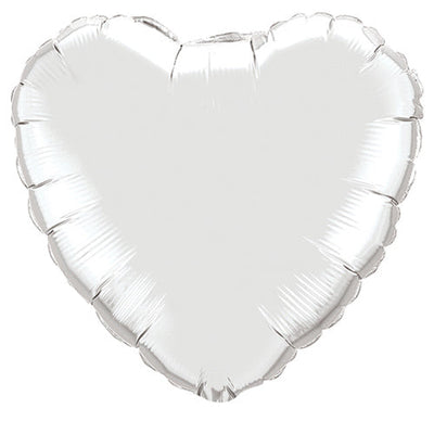 Qualatex 18 inch HEART - SILVER Foil Balloon 23138-Q