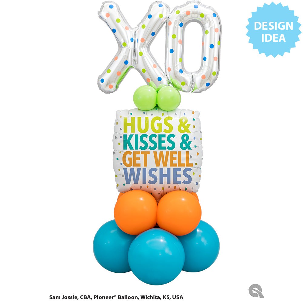 Hugs and Well Wishes Balloon & Bear for WellieWishers™ & Bitty