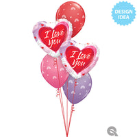 Qualatex 18 inch I LOVE YOU BRUSHED HEARTS Foil Balloon 24732-Q-U