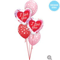 Qualatex 18 inch I LOVE YOU BRUSHED HEARTS Foil Balloon 24732-Q-U