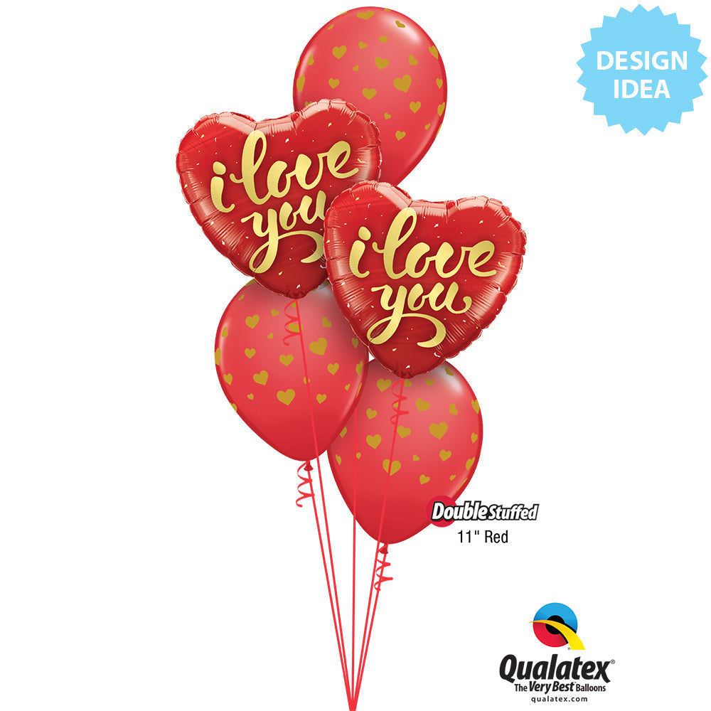 18 inch Qualatex I Love You Gold Script Foil Balloon - 78540