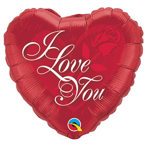 Qualatex 18 inch I LOVE YOU RED ROSE Foil Balloon