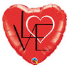 Qualatex 18 inch L(HEART)VE RED Foil Balloon 46079-Q-P