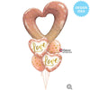 Qualatex 18 inch LOVE ROSE GOLD GLITTER DOTS Foil Balloon 20992-Q-U