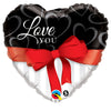 Qualatex 18 inch LOVE YOU RED RIBBON Foil Balloon 21631-Q-U