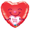 Qualatex 18 inch LOVE YOU SMILEY HEART Foil Balloon 21823-Q-P