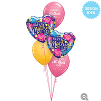 Qualatex 18 inch MOTHER'S DAY COLORFUL PEONIES Foil Balloon 21539-Q-U