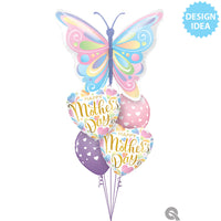 Qualatex 18 inch MOTHER'S DAY PASTEL HEARTS Foil Balloon 17441-Q-U