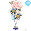 Qualatex 18 inch MOTHER'S DAY PINK & BLUE ROSES Foil Balloon 21545-Q-U