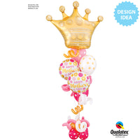 Qualatex 18 inch MOTHER'S DAY PINK & GOLD DOTS Foil Balloon 55828-Q-U