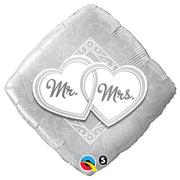 Qualatex 18 inch MR. & MRS. ENTWINED HEARTS Foil Balloon
