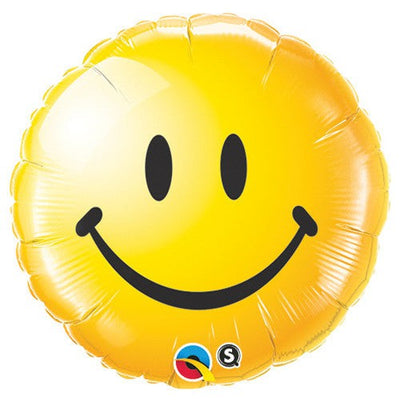 Qualatex 18 inch SMILEY FACE - YELLOW Foil Balloon