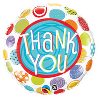 Qualatex 18 inch THANK YOU PATTERNED DOTS Foil Balloon