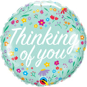 Qualatex 18 inch THINKING OF YOU PETITE FLORAL Foil Balloon 26819-Q-P