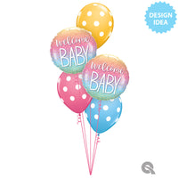Qualatex 18 inch Welcome Baby Confetti Dots Foil Balloon 23918-Q-U