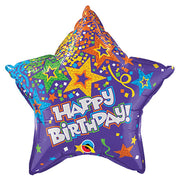 Qualatex 20 inch BIRTHDAY STAR - PURPLE Foil Balloon