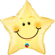 Qualatex 20 inch SMILEY FACE STAR Foil Balloon 55392-Q-U