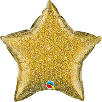 Qualatex 20 inch STAR - GLITTERGRAPHIC GOLD Foil Balloon 88915-Q-U