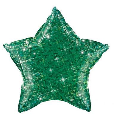 Qualatex 20 inch STAR HOLOGRAPHIC - JEWEL GREEN Foil Balloon 41286-Q