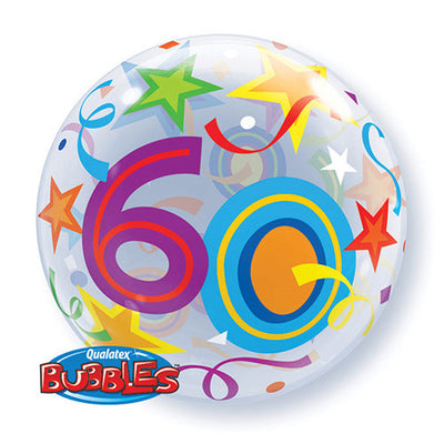 Qualatex 22 inch BUBBLE - 60 BRILLIANT STARS Bubble Balloon 24172-Q