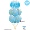 Qualatex 22 inch BUBBLE - BABY BOY BLUE & CONFETTI DOTS Bubble Balloon 10040-Q