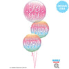 Qualatex 22 inch BUBBLE - BABY GIRL PINK & CONFETTI DOTS Bubble Balloon 10035-Q