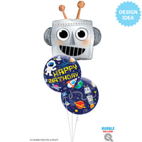 Qualatex 22 inch BUBBLE - BIRTHDAY OUTER SPACE Bubble Balloon 13079-Q