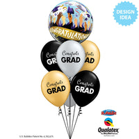 Qualatex 22 inch BUBBLE - CONGRATULATIONS GRAD CAPS Bubble Balloon 98327-Q