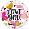 Qualatex 22 inch BUBBLE - LOVE YOU HEARTS & ARROW Foil Balloon 78457-Q