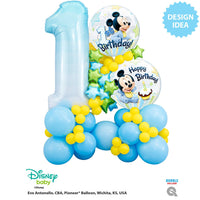 Qualatex 22 inch BUBBLE - MICKEY MOUSE 1ST BIRTHDAY Bubble Balloon 12864-Q