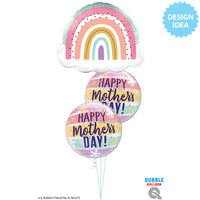Qualatex 22 inch BUBBLE - MOTHER'S DAY PASTEL STRIPES Bubble Balloon 17408-Q