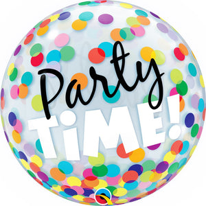 22 inch Qualatex Bubble - Party Time! Colorful Dots Balloon - 23636