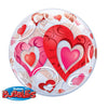 Qualatex 22 inch BUBBLE - RED HEARTS & FILIGREE Bubble Balloon 33909-Q