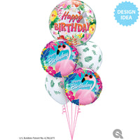 Qualatex 22 inch BUBBLE - TROPICAL BIRTHDAY PARTY Bubble Balloon 87740-Q