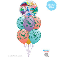 Qualatex 22 inch COLORFUL DINOSAURS Bubble Balloon 13088-Q