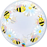 Qualatex 24 inch BUBBLE - SWEET BEES & DAISIES Bubble Balloon 15733-Q