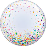 Qualatex 24 inch DECO BUBBLE - COLORFUL CONFETTI DOTS Bubble Balloon 57791-Q-P