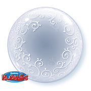 Qualatex 24 inch DECO BUBBLE - FANCY FILIGREE Bubble Balloon 13693-Q