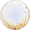 Qualatex 24 inch DECO BUBBLE - GOLD CONFETTI DOTS Bubble Balloon 89727-Q