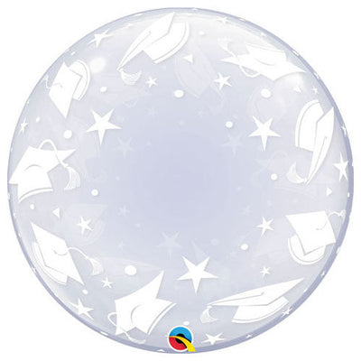 Qualatex 24 inch DECO BUBBLE - GRADUATION CAPS Bubble Balloon 48565-Q