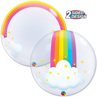 Qualatex 24 inch DECO BUBBLE - RAINBOW CLOUDS Bubble Balloon 13036-Q
