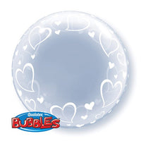 Qualatex 24 inch DECO BUBBLE - STYLISH HEARTS Bubble Balloon 29505-Q