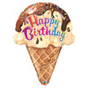 Qualatex 27" BIRTHDAY ICE CREAM CONE Foil Balloon 31194-Q-P