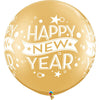 Qualatex 30 inch GOLD NEW YEAR CONFETTI DOTS Latex Balloons 19174-Q
