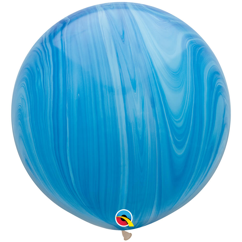 Qualatex 30 inch SUPERAGATE - BLUE RAINBOW Latex Balloons 63756-Q