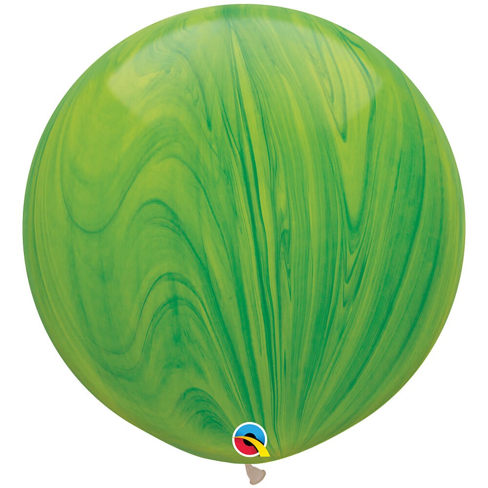 Qualatex 30 inch SUPERAGATE - GREEN RAINBOW Latex Balloons 63757-Q