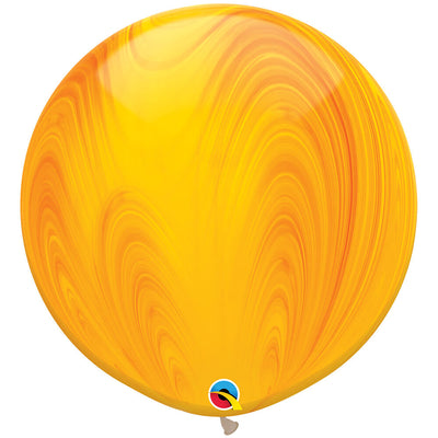 Qualatex 30 inch SUPERAGATE - YELLOW ORANGE RAINBOW Latex Balloons 63760-Q